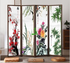 Bình phong gỗ tứ quý G-30