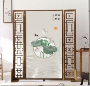 Vách ngăn gỗ hoa sen nhỏ
