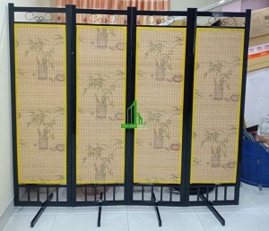 Bình phong thép tranh tre mẫu trúc