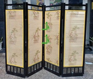 Bình phong thép tranh tre mẫu hoa