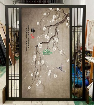 Vách ngăn bình phong gỗ trang trí
