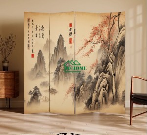 Bình phong gỗ MDF dán decal đẹp