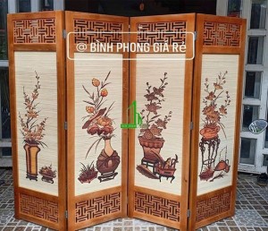 Bình phong gỗ che phòng ngủ