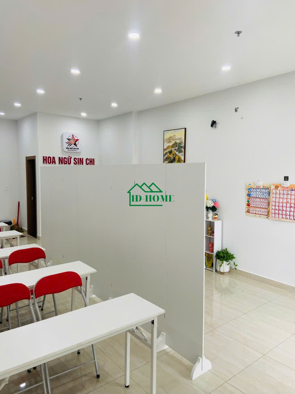 tranh canvas ket hop binh phong go