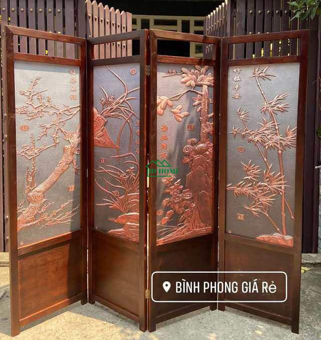 Bình phong gỗ giá tại xưởng ở Quận Tân Phú, Tân Bình, Bình Tân, Phú Nhuận, Gò Vấp, Bình Thạnh